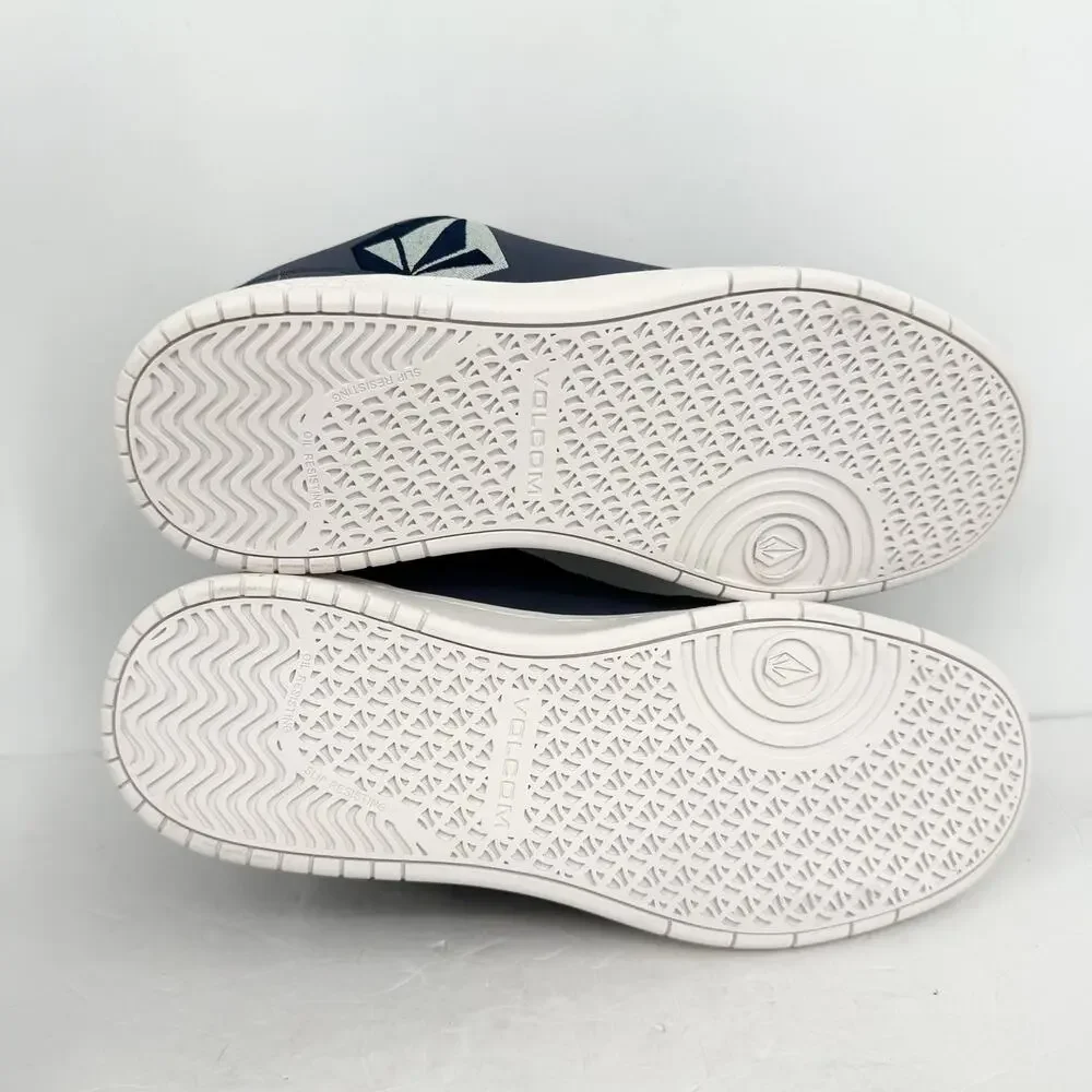 Volcom Mens Stone Comp Toe Work Shoes US 9.5 Navy Blue Leather EH SR NIB